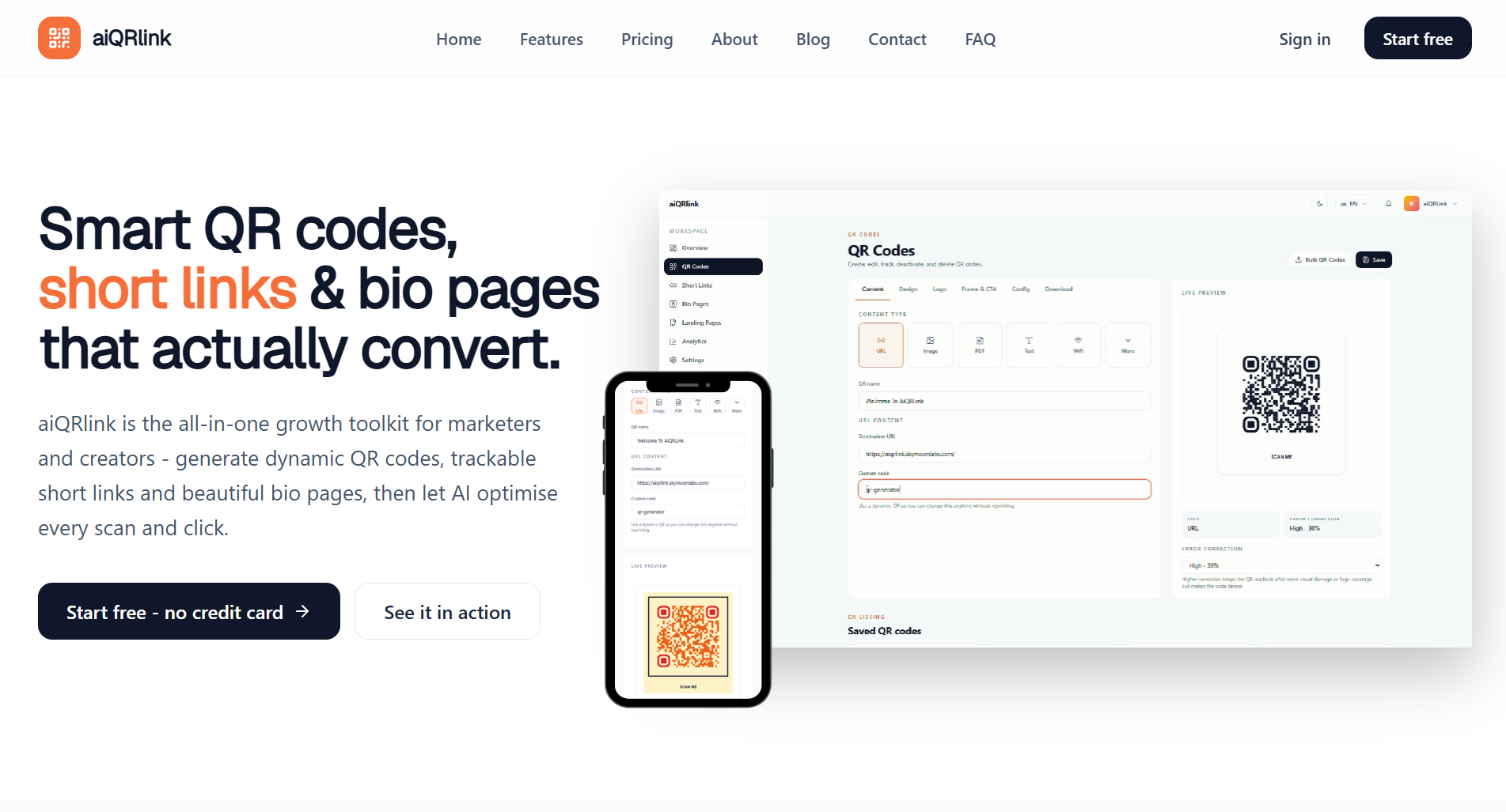 aiQRlink Home Page