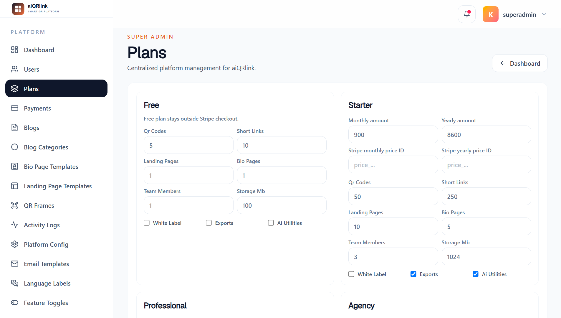 Pricing Page
